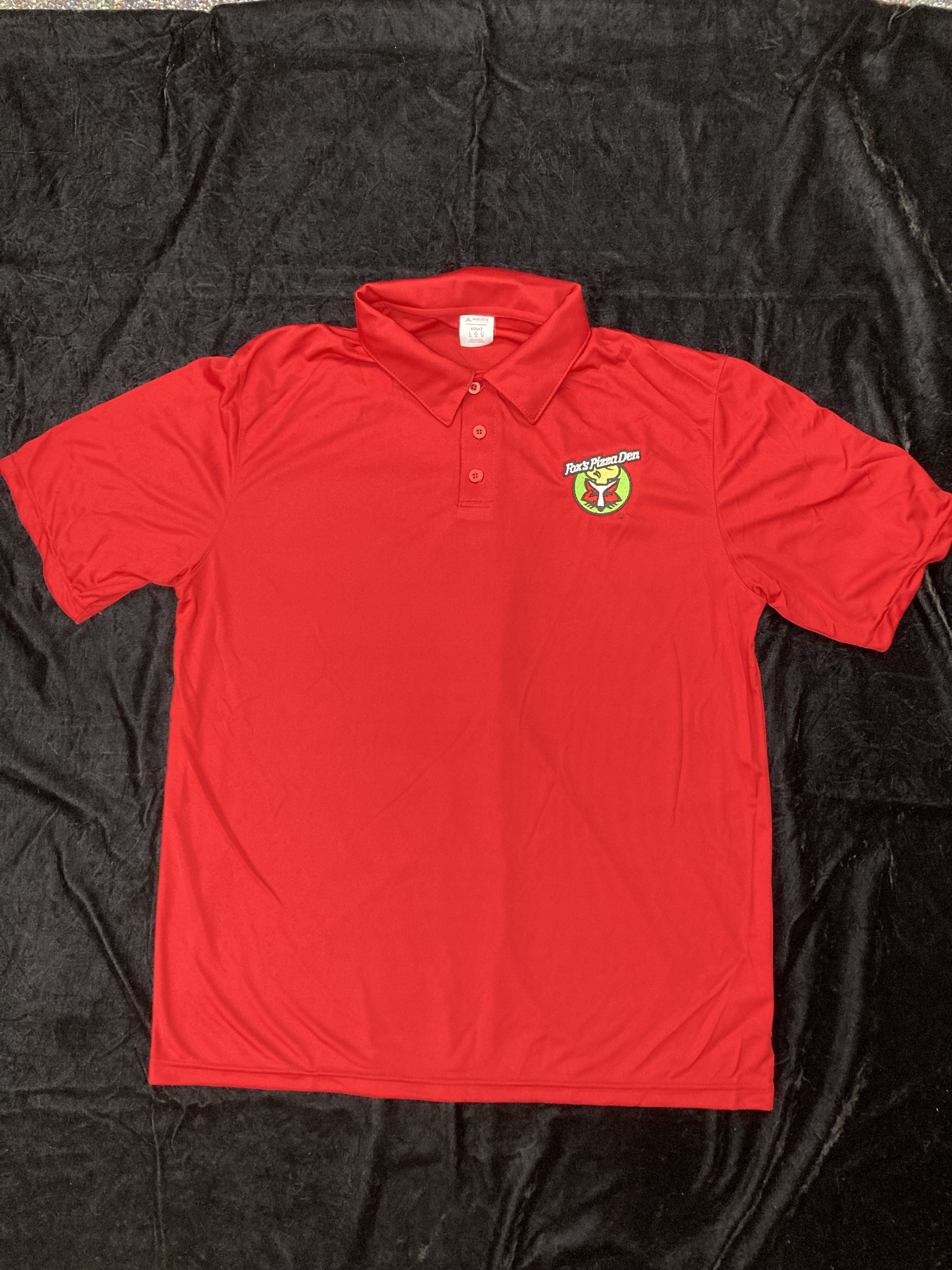 SALE Fox's Logo - Large Red Moisture-Wicking Polo