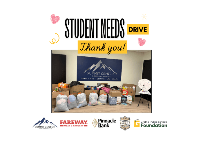 Thank You for your support of the Student Needs Drive