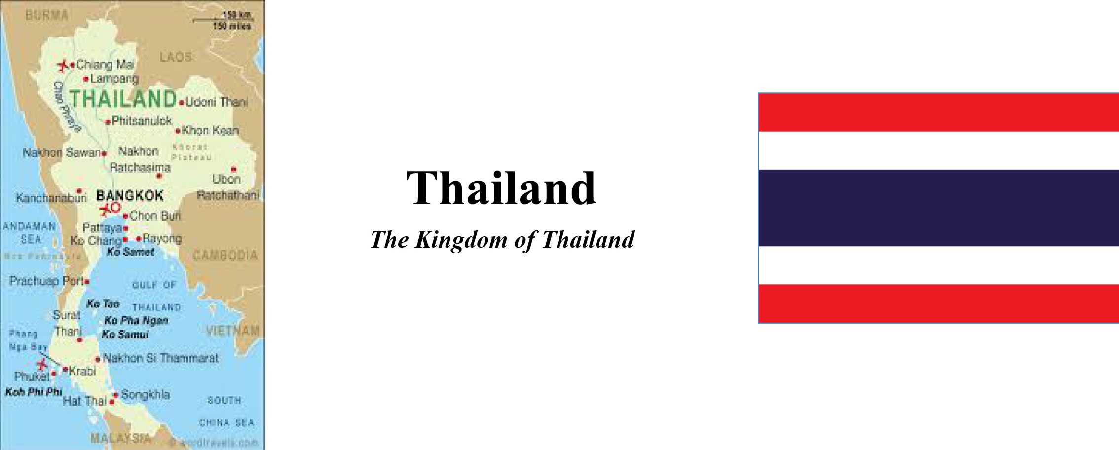 Thailand Map & Flag