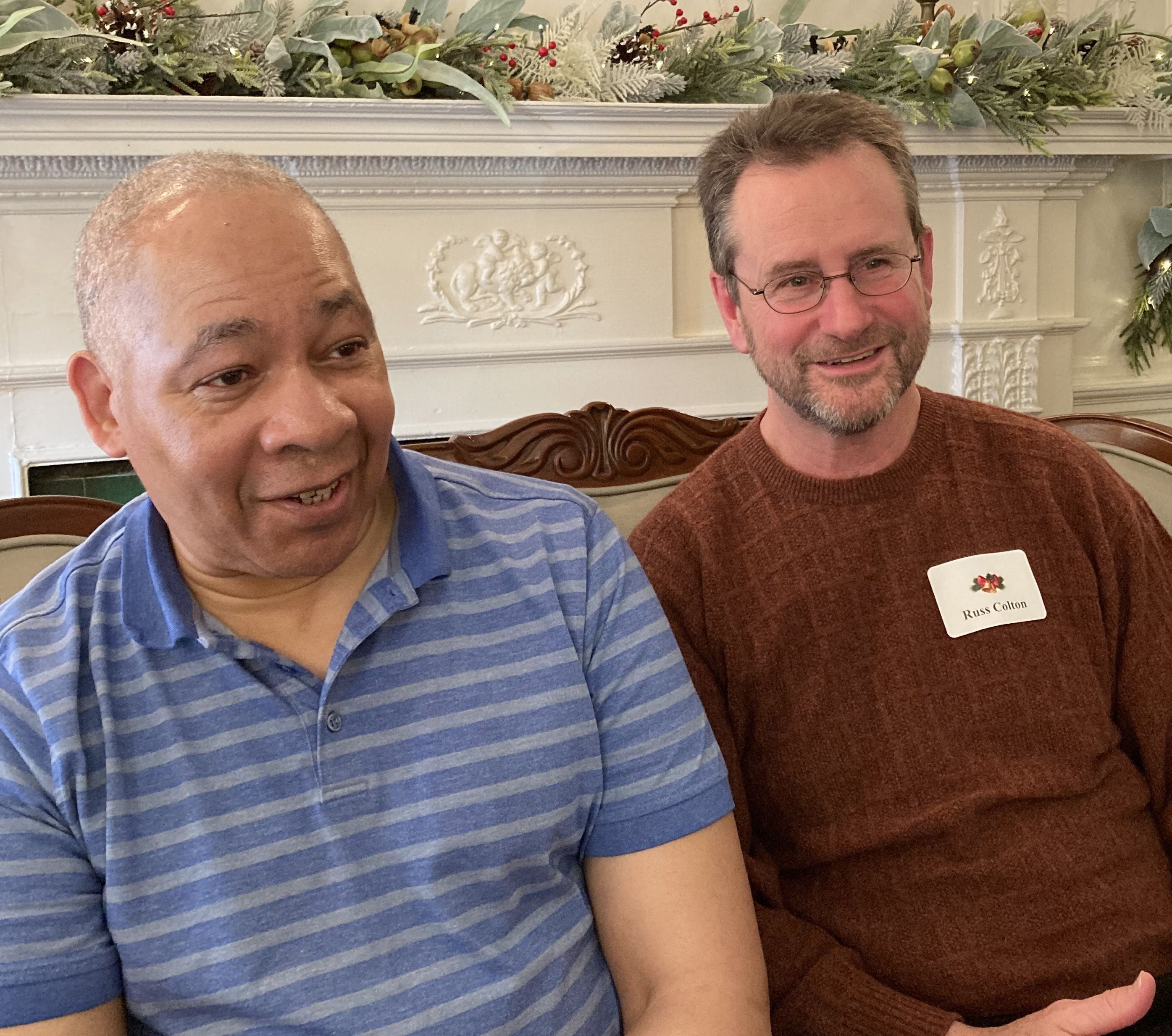 Medical Escort Volunteer Russ with Program Participant Joe