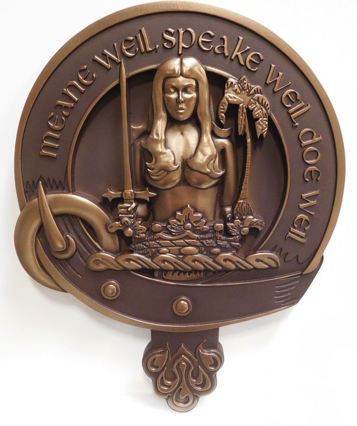 M7045 - 3-D Bronze-plated  Plaque with Emblem as Artwork