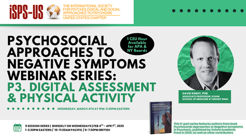 March 4, 2026 1pm-2:30pm – Session 3: "Digital Assessment and Physical Exercise" with David Kimhy, PhD