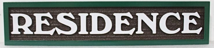 KA20523 - Carved Wood Grain HDU "Residence" Sign