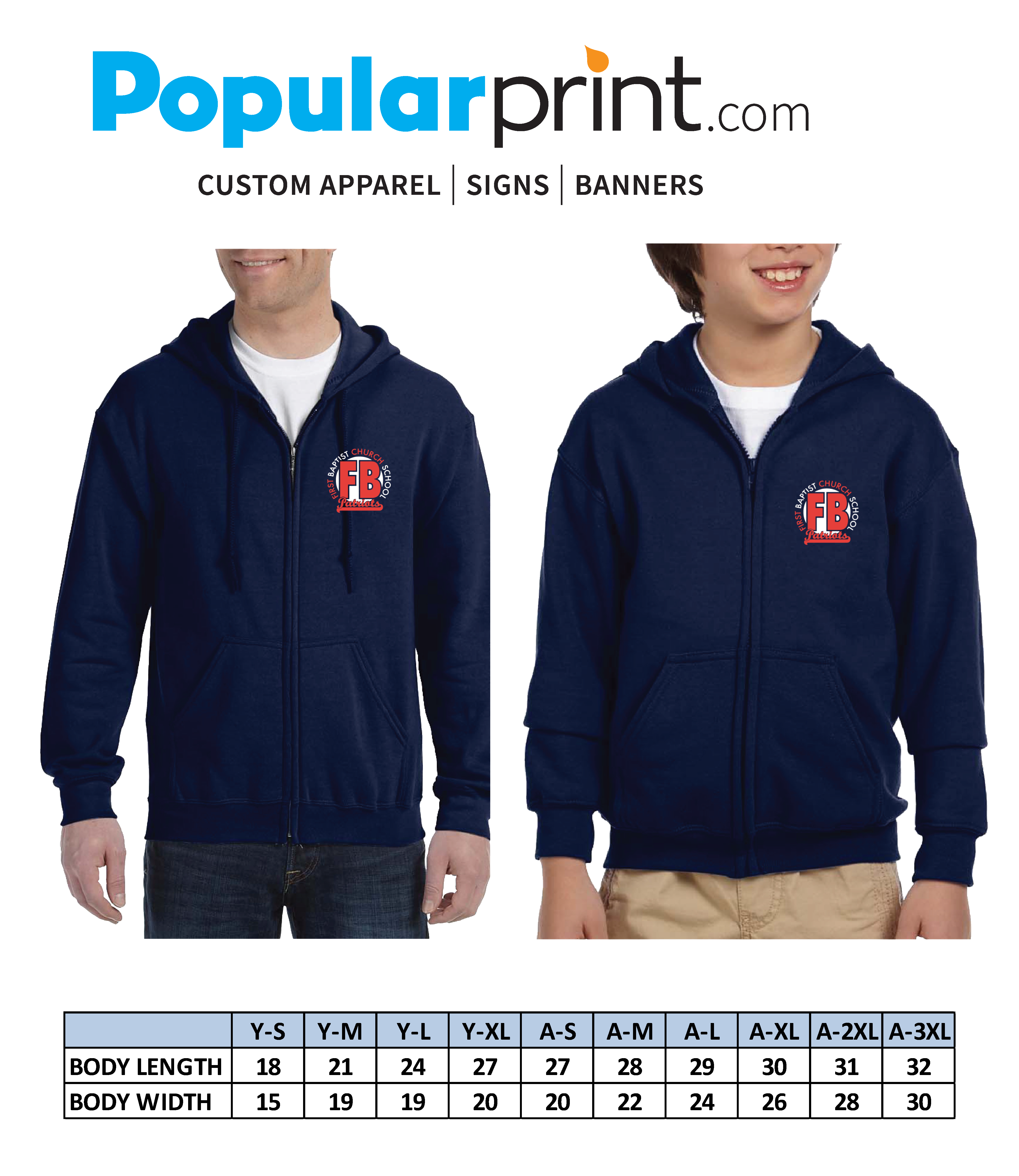 Jerzees 993/993B Adult/Youth Full-Zip Hoodie