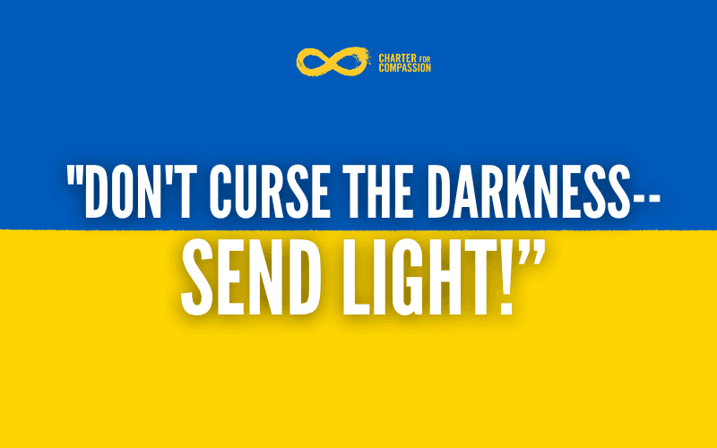 "Don't Curse the Darkness-- Send Light! ~The Charter will send a solar lantern on your behalf to a Ukrainian family living in the dark" by Barbara Kaufmann
