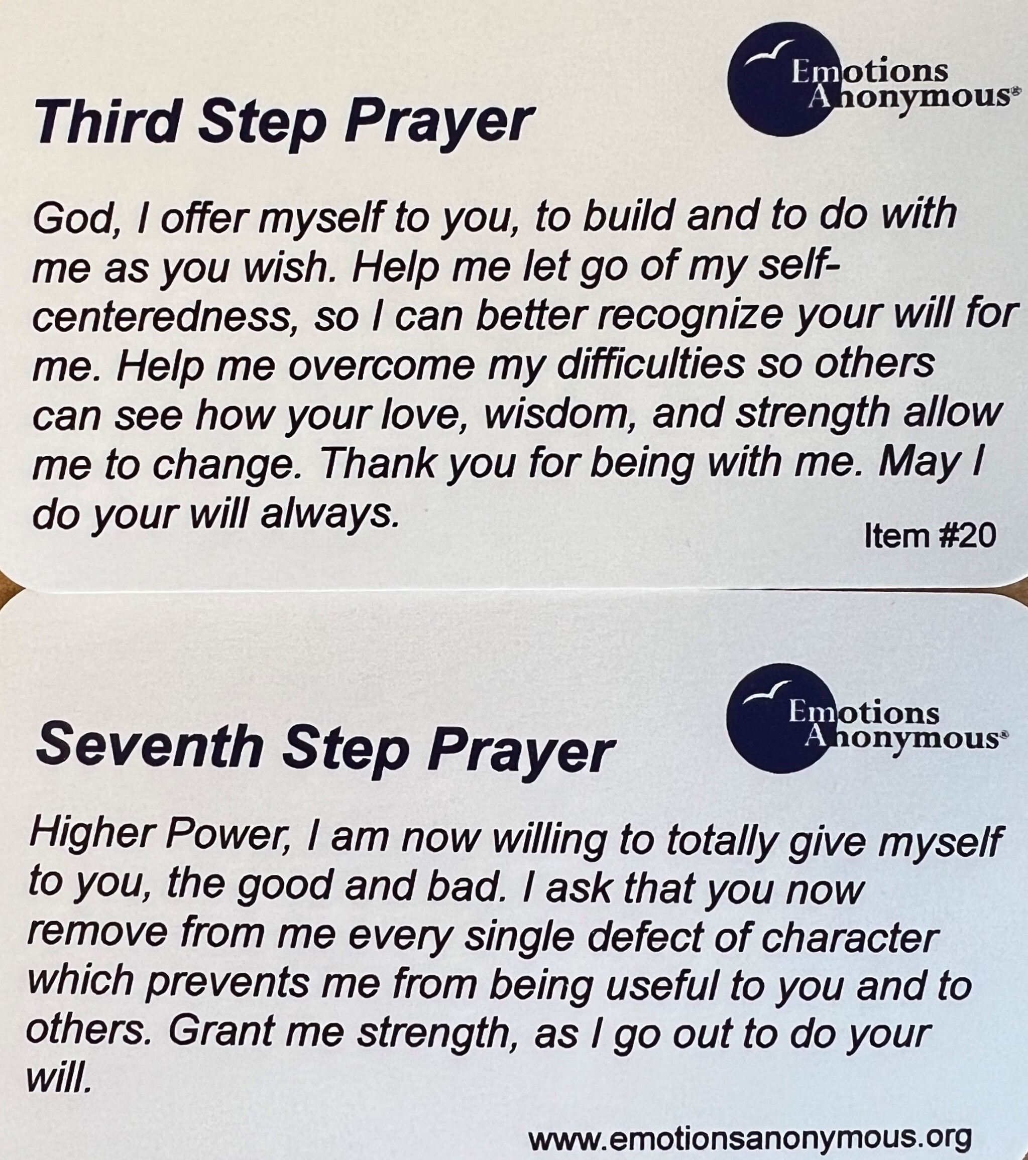 #M20 — Steps 3 & 7 Prayer Pocket Card Pack (10/pk)