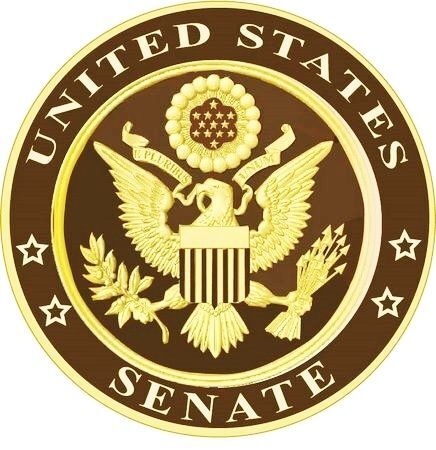 AP-2030 -  Carved Plaque of the Seal of the US Senate, with Gold Gilding & Bronze Background