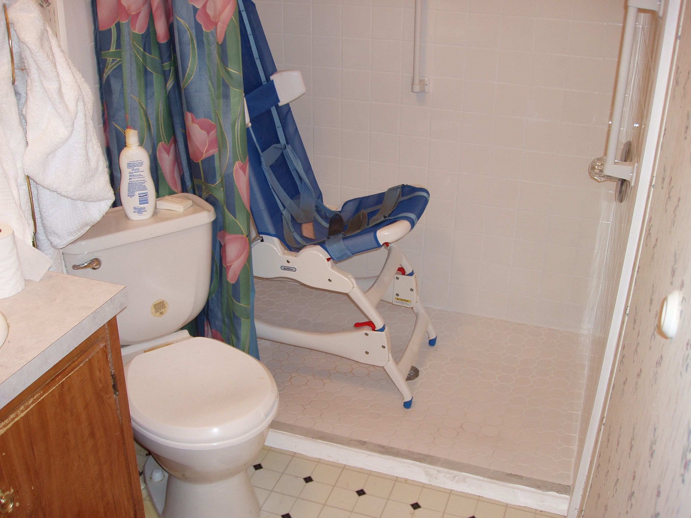A roll-in shower project