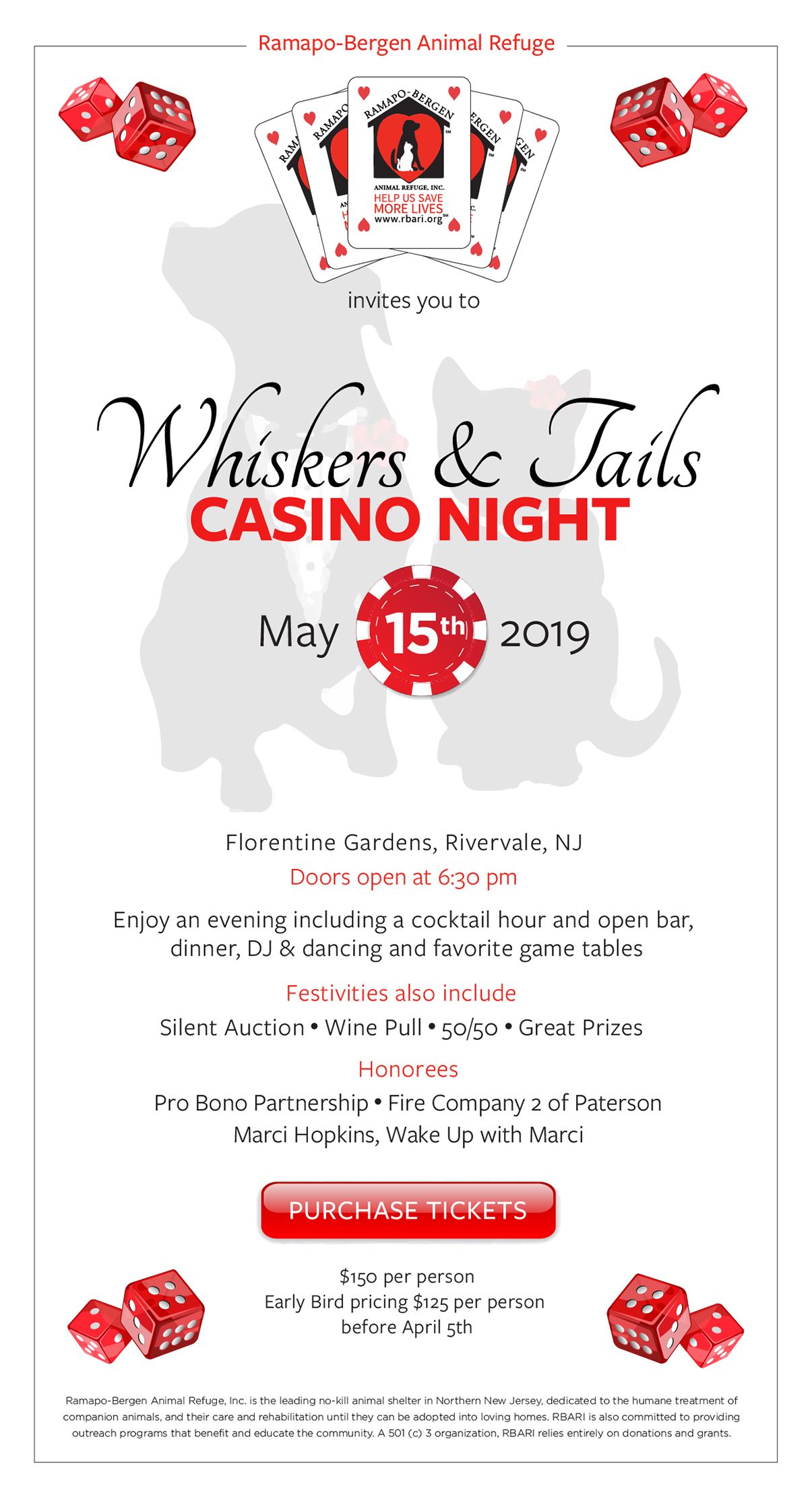 Whiskers & Tails Casino Night!