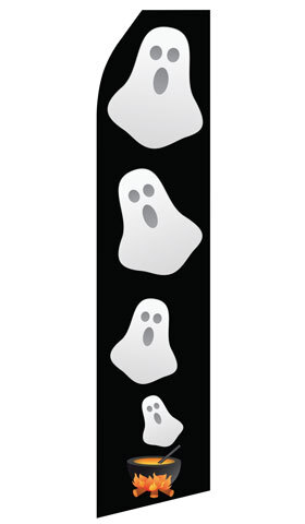 Halloween Ghost Econo Stock Flag