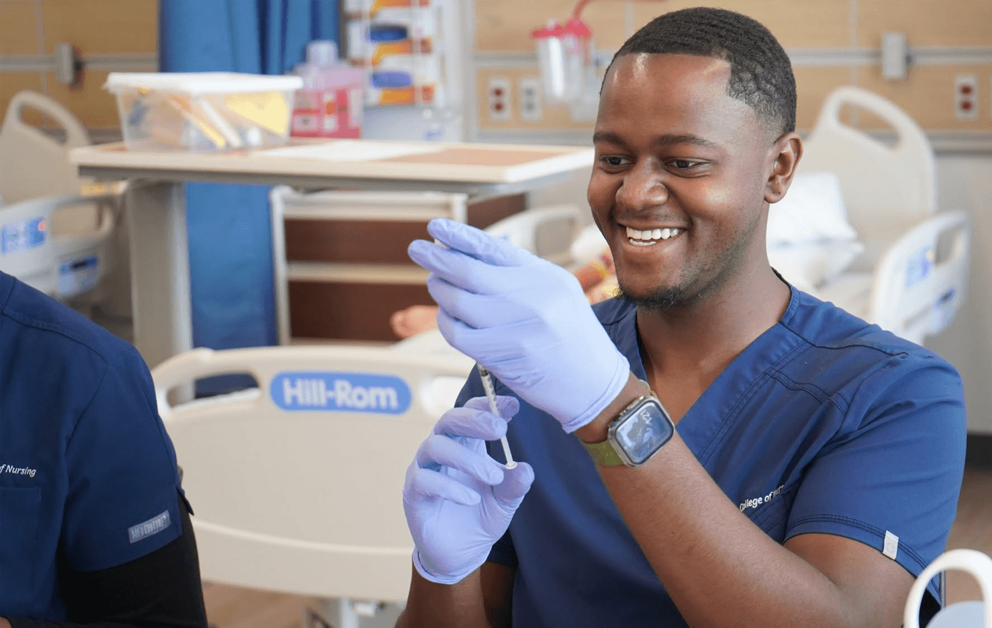 nursing student with syringe