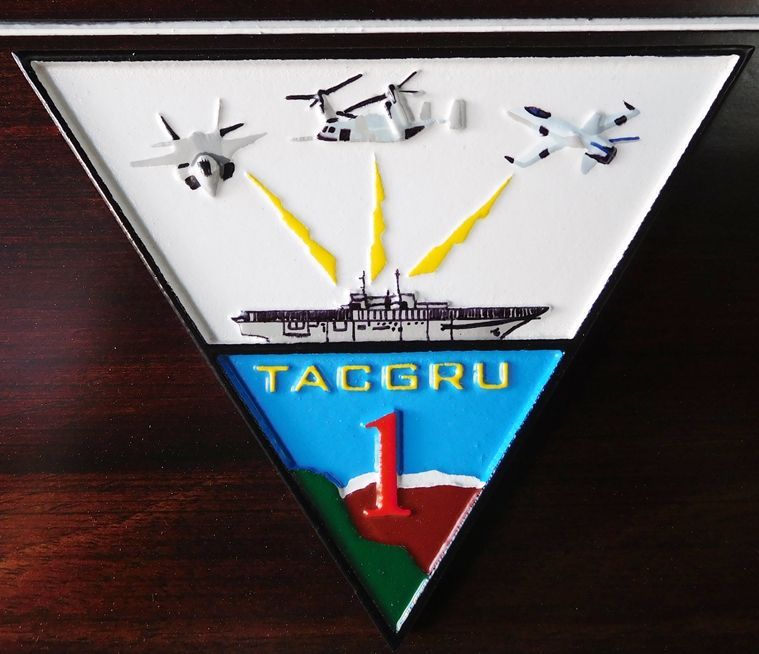 JP-1540 - Carved Emblem for Navy TACGRU ONE Operations,   Artist Painted