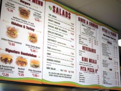 Printed Menu Boards