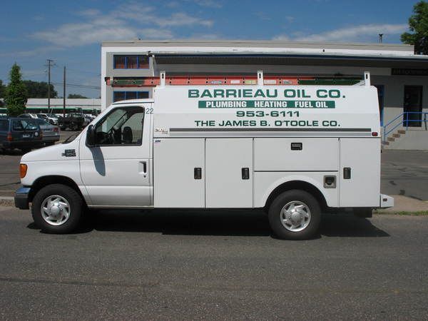 Fleet Lettering, Ford Econoline Utility Truck Body, Lettering and Client Logo
