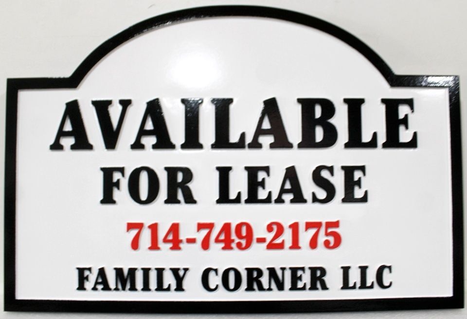 KA20534 - Carved "Available for Lease" Sign