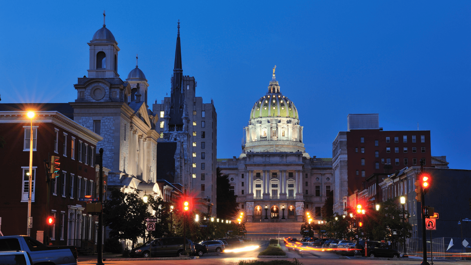 Harrisburg, PA at night