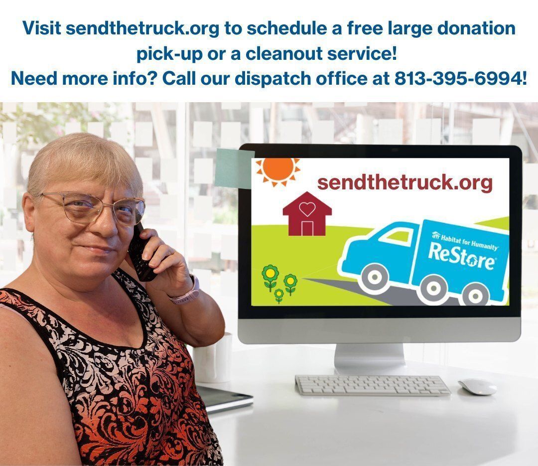 Habitat for Humanity promotional image encouraging vehicle donations with a smiling mother and baby, featuring a message about building strength, stability, and self-reliance through car donations