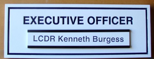 JP-2640 - Carved Nameplate Plaque of Executive Officer, Artist Painted