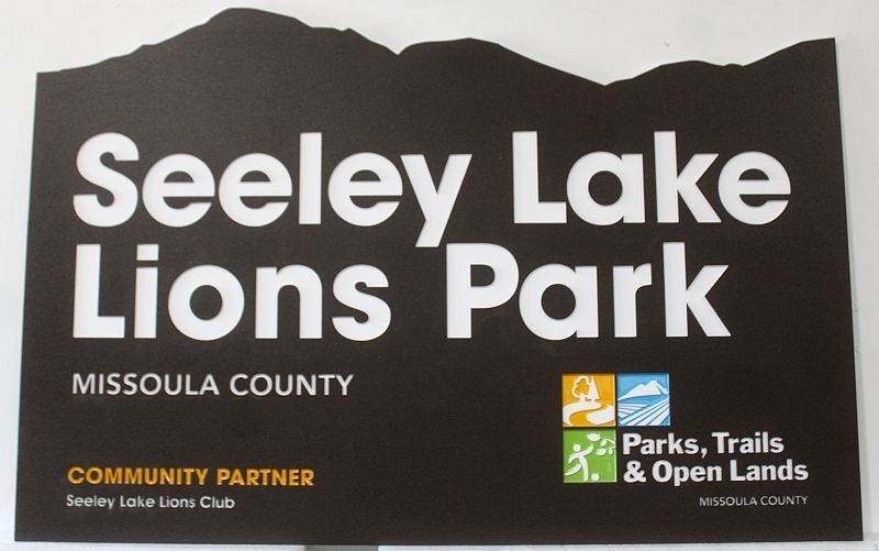 GA16459C - Carved Sign for the "Seely Lake Lions Park"