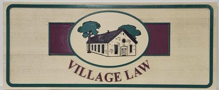 A10554 - Carved  2.5-D  Sign for the Office of Village Law