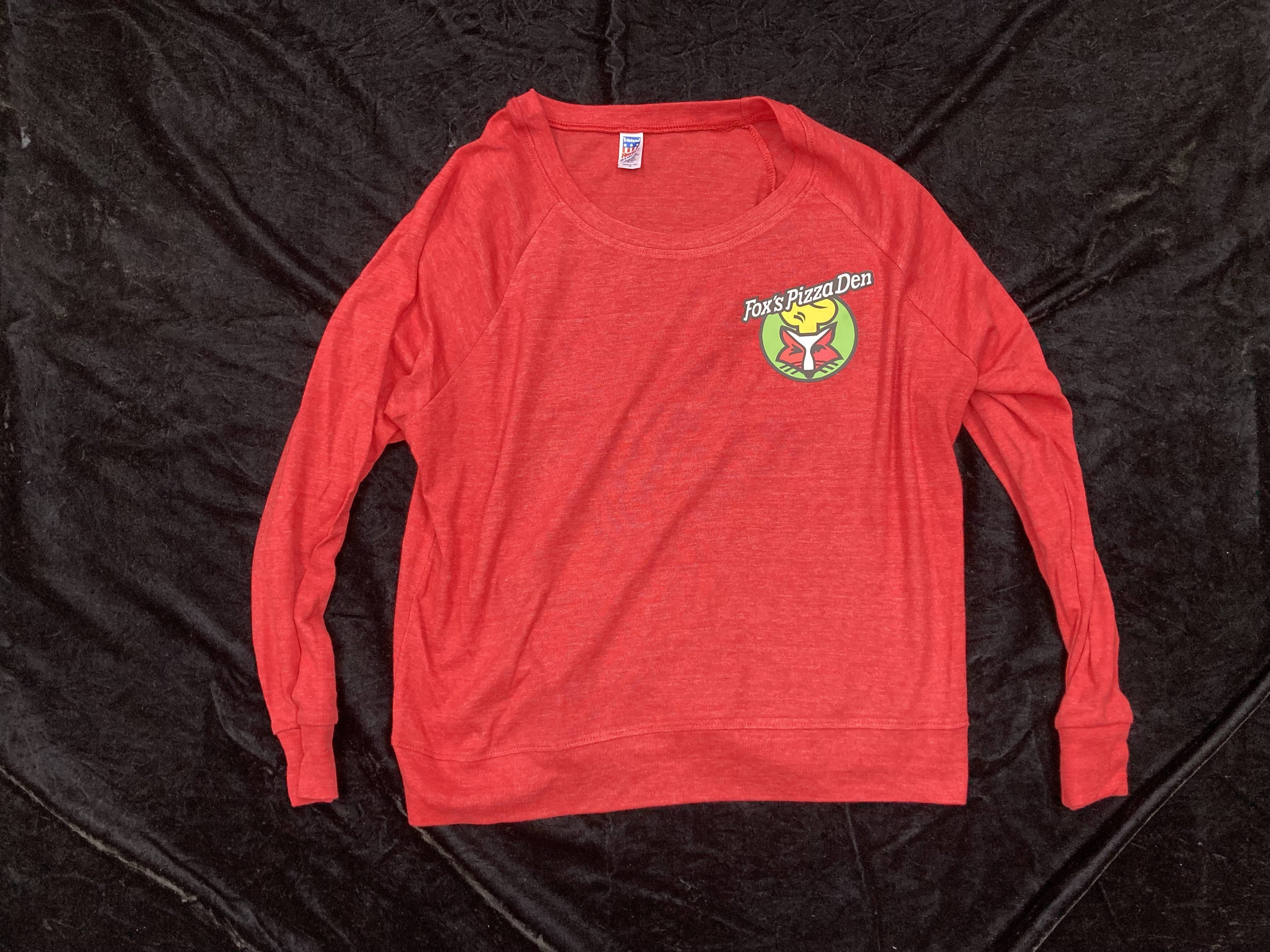 SALE Fox's Logo - Medium Red Long Sleeve
