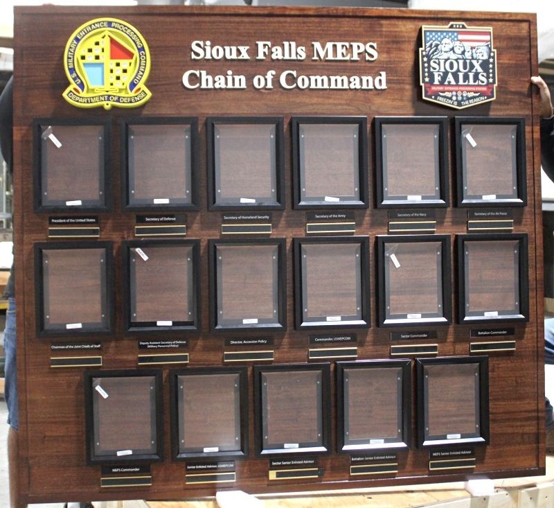 SA1576 - Carved Wood Chain-of-Command Photo Board for the Sioux Falls MEPS