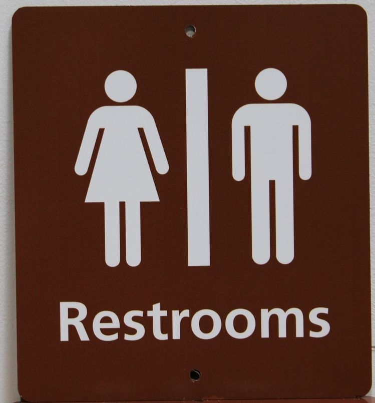G16349- Engraved HDPE Color-Core Sign for Restrooms