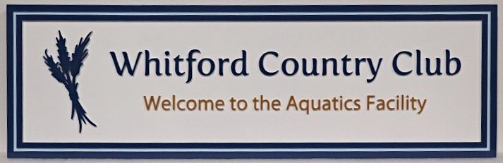 E14134 - Carved and Sandblasted HDU Entrance Sign for "Whitford Country Club"