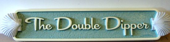 L21884 - Quarterboard for Beach House with 3-D Shells, the "Double Dipper"