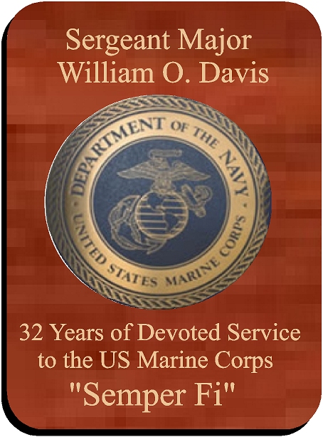 WM1290 - US Marine Corps Retirement Plaque, Personalized, Engraved Stained Mahogany