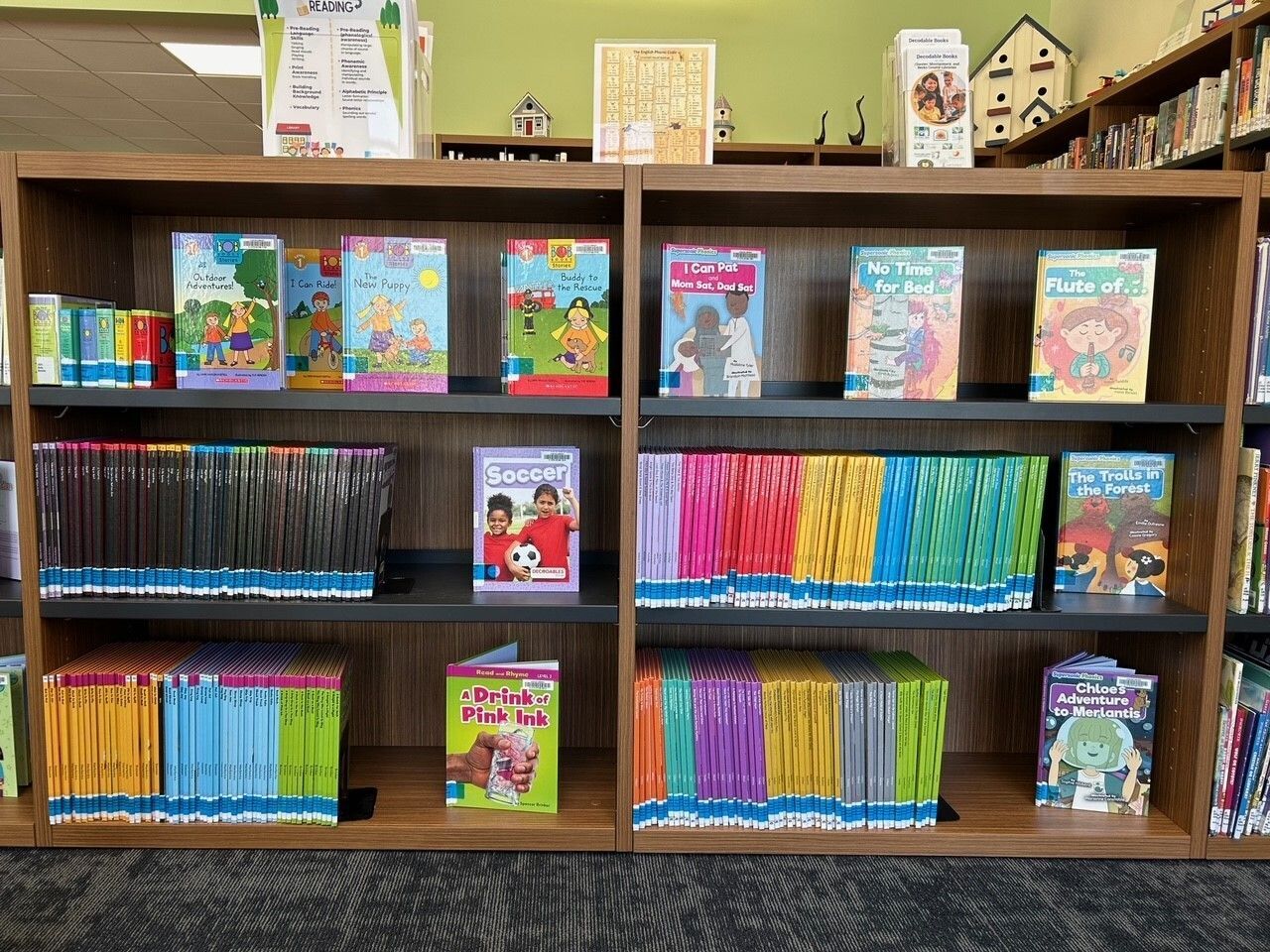 The decodable books section at Atglen Public Library