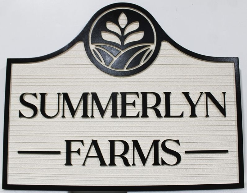 O24707 - Carved 2.5-D and Sandblasted Wood Grain  Entrance Sign for the "Summerlyn Farms"
