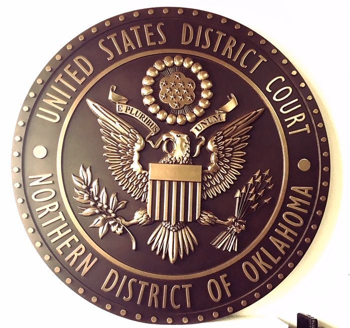 MA1006 - US Federal Court Seal, District Courtroom, 3-D Hand-rubbed