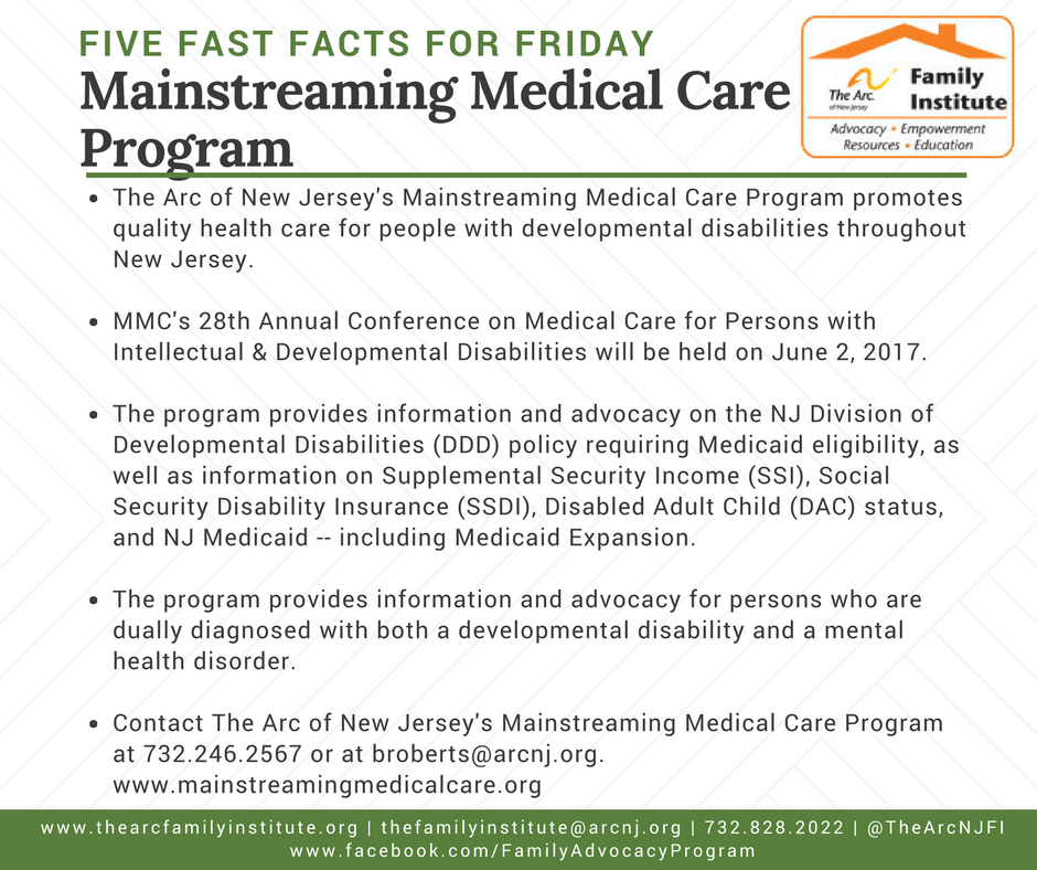 The Arc of New Jersey's Mainstreaming Medical Care (MMC)