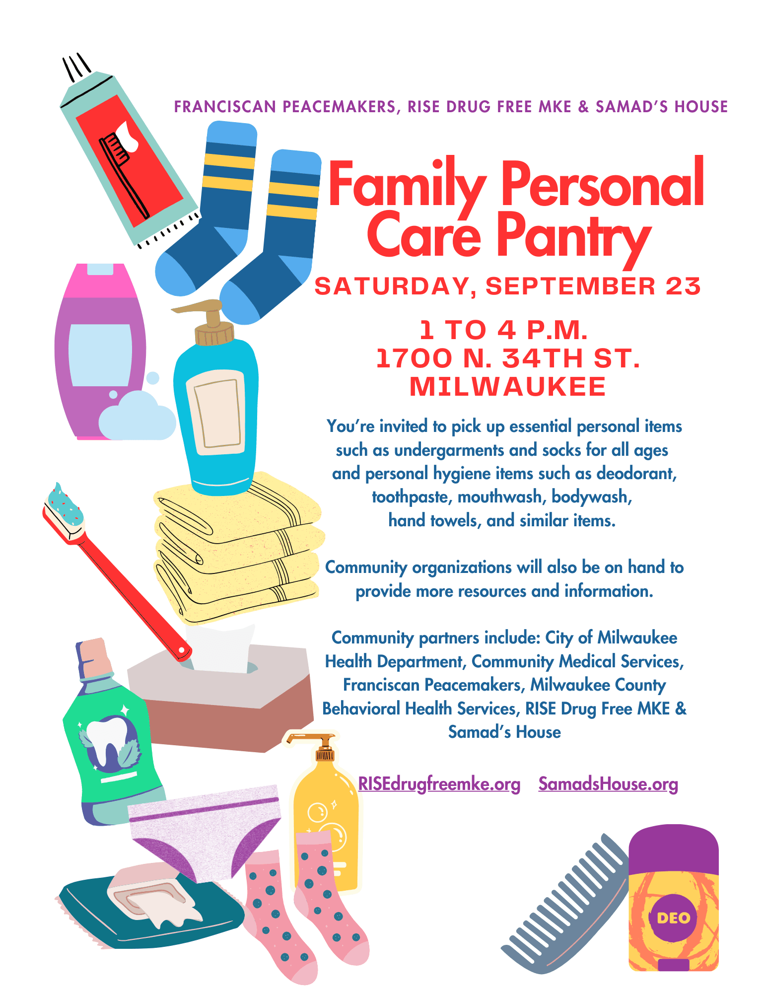 family personal care pantry event flyer