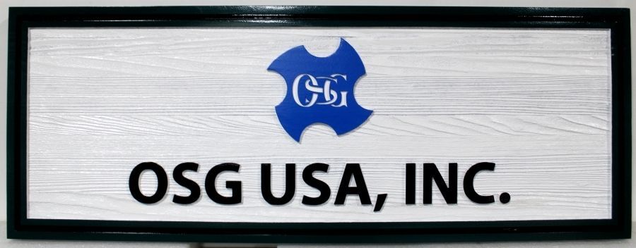 S28263 - Carved and Sandblasted Cedar Sign for "OSG USA, Inc."