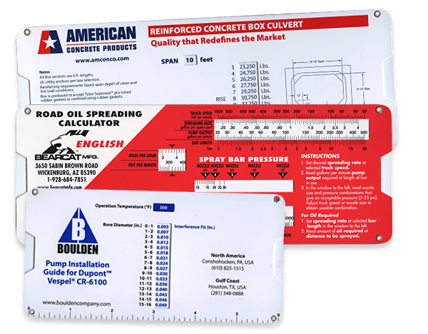 Custom Eyeletted Slide Chart Examples 1