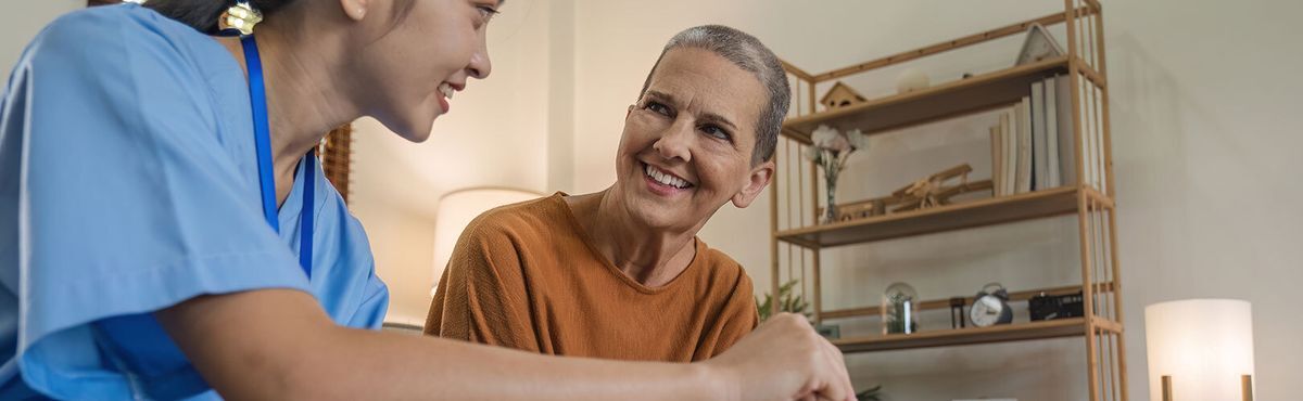Woman in her living space