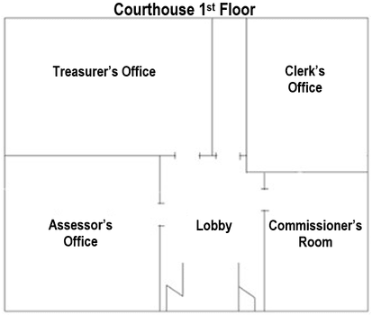 Map of Courthouse 1st Floor.