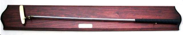 WM1590 - Golf Club Mounted on Wall Plaque, Personalized, Dark Stained Mahogany