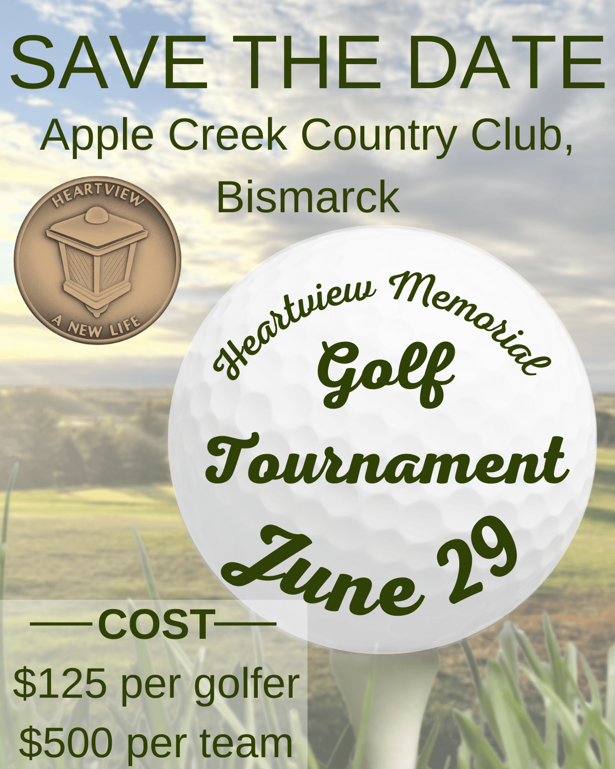Save the Date for the Heartview Memorial Golf Tournament June 29
