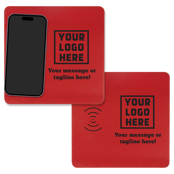 OCP Red Leatherette Phone Charging Mat