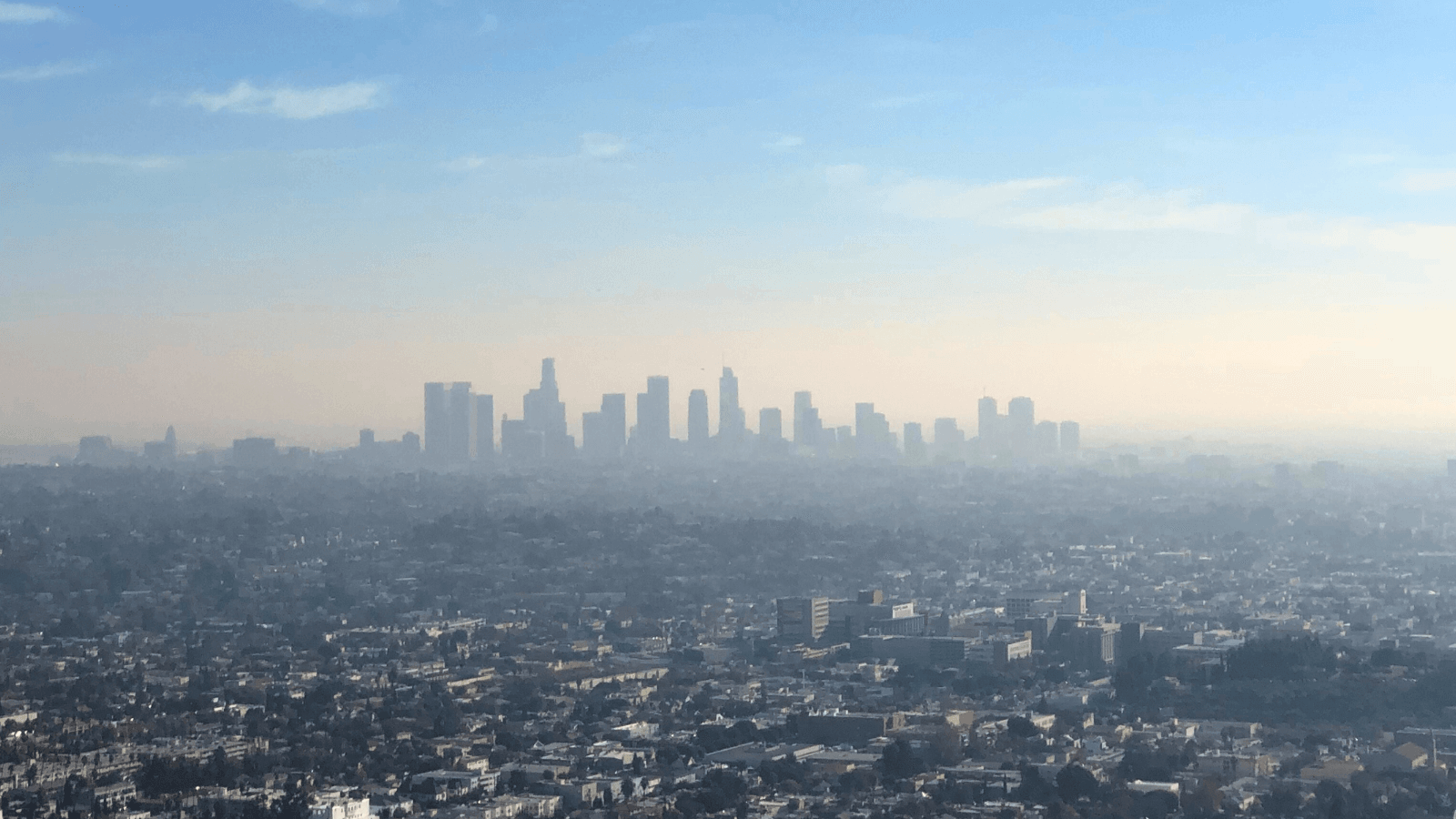 City surrounded by smog