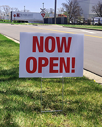 Coroplast Sign "Now Open!" Single-Sided