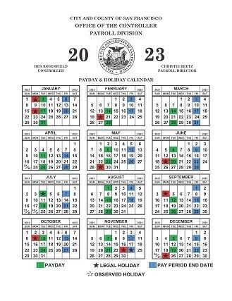 Payroll and Holiday CCSF 2023 Calendar