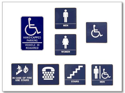 Unisex Restroom w/ Handicap Logo (Square Shape)