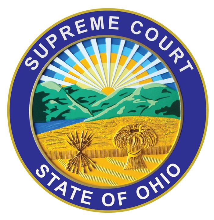 GP-1370 - Carved Plaque of the Seal of the  Supreme Court, State of Ohio, Artist Painted