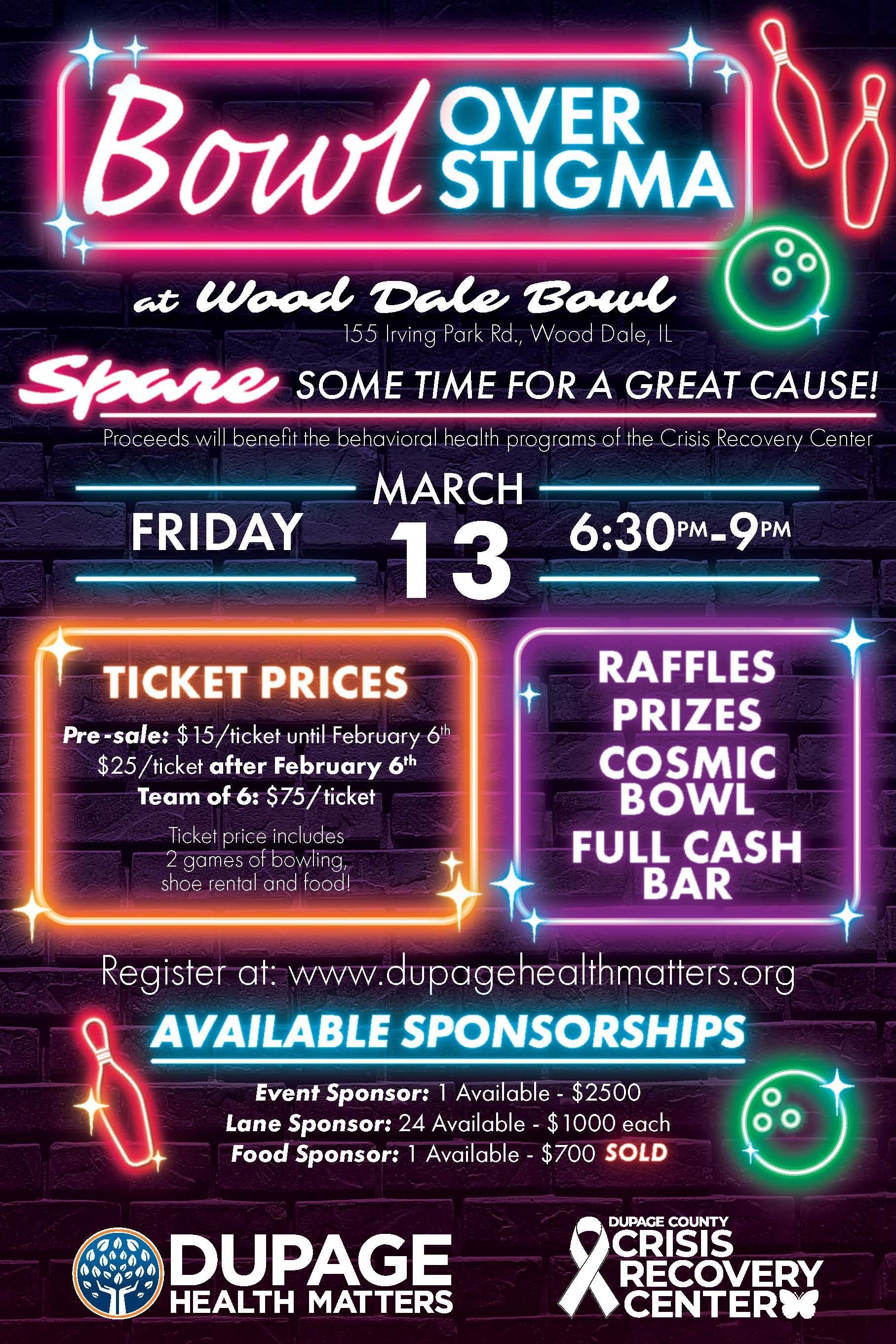 Bowl Over Stigma fundraiser flyer