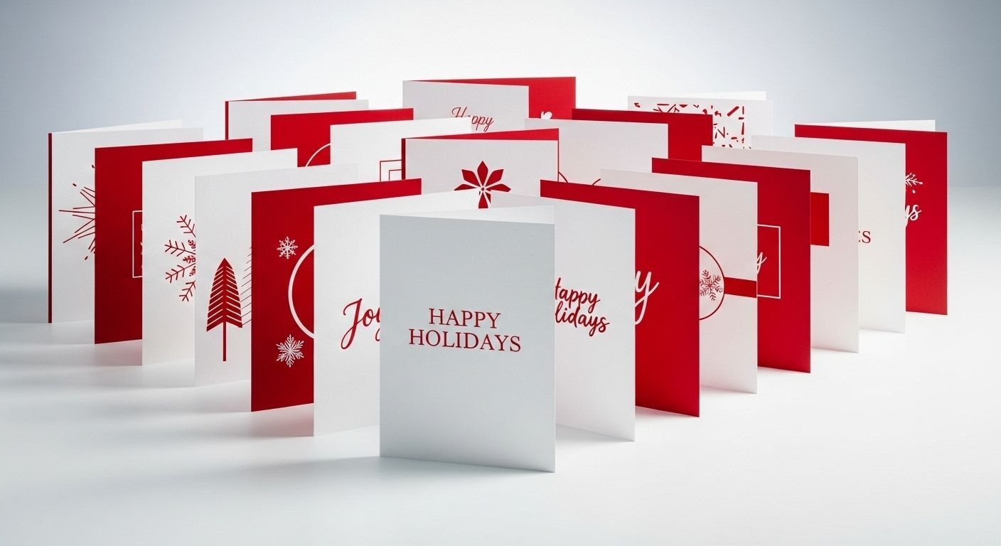 Premium holiday card printing in Bellevue and Seattle with elegant designs and high-quality cardstock.