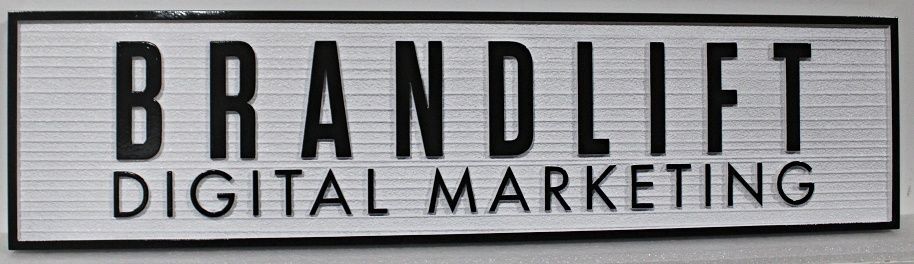 SA28549 - Carved and Sandblasted Wood-Grain Sign for "Brandlift Digital Marketing"